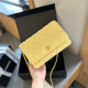 Yellow Daily Celebrities Solid Color Patchwork Metal Accessories Trim Bags