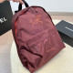 Burgundy Casual Street Letters Patchwork Zipper Bags