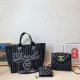 Black Street Daily Letters Patchwork Chains Bags