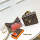 Red-brown Casual Graffiti Print Letters Patchwork Zipper Bags