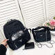 Black Casual Daily Letters Patchwork Zipper Bags