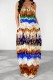 Multicolor Casual Print Basic U Neck Long Dresses