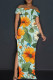 Baby Blue Elegant Print Patchwork Backless Off Shoulder Long Dresses