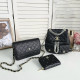 Black Casual Street Letters Patchwork Metal Accessories Trim Bags