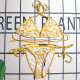 Yellow Sportswear Print Patchwork Strap Design Swimwears