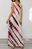 Multicolor Casual Print Basic U Neck Long Dresses