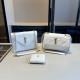 White Casual Daily Letters Metal Accessories Trim Chains Ruched Bags