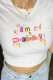 White Casual Print Patchwork O Neck T-Shirts