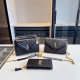 Black Gold Daily Celebrities Letters Patchwork Metal Accessories Trim Zipper Bags