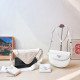 White Casual Daily Letters Patchwork Embossed Bags