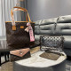 Brown Casual Street Letters Patchwork See-Through Contrast Bags