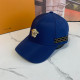 Blue Casual Street Geometric Print Patchwork Metal Accessories Trim Hat