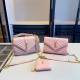 Pink Gold Daily Celebrities Letters Patchwork Metal Accessories Trim Chains Bags