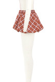 Red Sexy Plaid Patchwork Loose Low Waist Full Print Bottoms