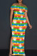 Colour Elegant Print Patchwork Backless High Slit Off Shoulder Long Dresses
