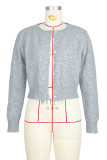 Black Casual Solid Color Buckle Patchwork Button Collar Tops