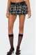 Black Sexy Plaid Patchwork Loose Low Waist Full Print Bottoms
