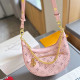 Pink Casual Street Letters Chains Contrast Embossed Bags