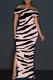 Pink Sexy Striped Print Slit Off Shoulder Printed Dresses