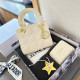 White Daily Celebrities Solid Color Patchwork Metal Accessories Trim Embossed Bags