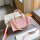 Pink Casual Daily Letters Chains Contrast Embossed Bags