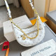 White Casual Street Letters Chains Contrast Embossed Bags
