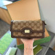 Brown Casual Daily Letters Patchwork Metal Accessories Trim Contrast Bags