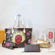 Brown Casual Daily Graffiti Print Letters Patchwork Contrast Bags