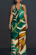 Green Yellow Elegant Print Patchwork Backless Halter Loose Jumpsuits