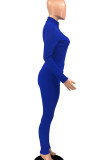 Red Casual Solid Color Patchwork Zipper Zipper Collar Long Sleeve Two Pieces