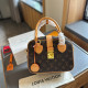 Brown Casual Daily Letters Patchwork Contrast Bags
