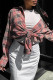 Pink Street Plaid Buckle Patchwork Turndown Collar Tops