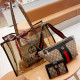 Khaki Casual Vacation Letters Patchwork See-Through Zipper Bags