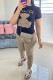 Black Casual Daily Cartoon Print Letters O Neck Short Sleeve Two Pieces