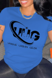 Pink Casual Street Letter Print O Neck T-Shirts