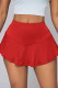 Red Sexy Solid Color Patchwork Regular Mid Waist Speaker Patchwork Bottoms