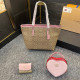 Pink Casual Daily Letters Patchwork Zipper Contrast Bags