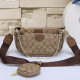 Light Brown Street Letters Patchwork Chains Zipper Bags