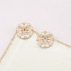 White Street Letters Hollow Out Rhinestone Decor Earrings