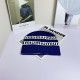 Blue Casual Daily Letters Weave Contrast Hat