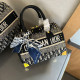 Blue Black Casual Letters Beading Zipper Bags