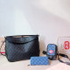 Black Casual Letters Patchwork Zipper Embossed Bags