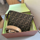 Brown Casual Daily Letters Patchwork Zipper Bags