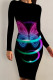 Colour Sexy Print Patchwork O Neck Wrapped Skirt Dresses