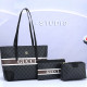 Black Street Letters Patchwork Zipper Bags