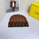 Brown Casual Letters Weave Contrast Hat