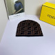 Brown Casual Letters Weave Contrast Hat