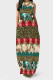 Leopard Print Casual Geometric Print Leopard Print Pocket Contrast O Neck Printed Dresses
