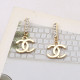Gold Street Letters Hollow Out Rhinestone Decor Earrings
