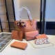 Orange Casual Daily Letters Patchwork Metal Accessories Trim Embossed Bags
